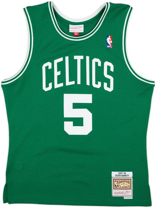 2007-08 Boston Celtics Garnett #5 Mitchell & Ness Swingman Away Jersey - 7/10 - (M)