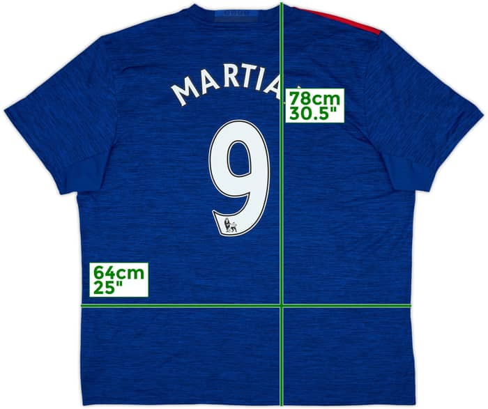 2016-17 Manchester United Away Shirt Martial #9 - 10/10 - (XXL)