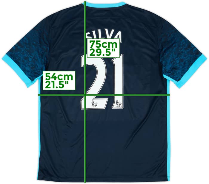 2015-16 Manchester City Away Shirt Silva #21 - 8/10 - (L)