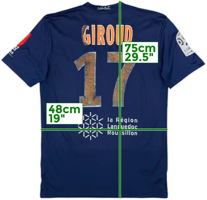 2011-12 Montpellier Home Shirt Giroud #17 - 4/10 - (M)