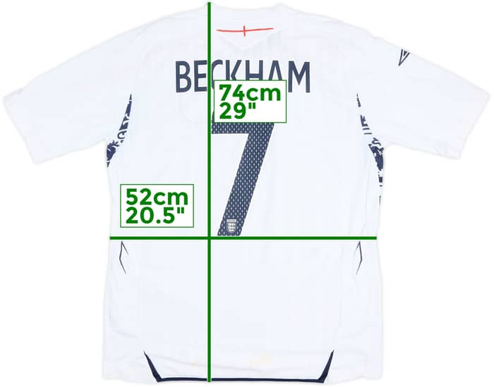 2007-09 England Home Shirt Beckham #7 - 5/10 - (L)