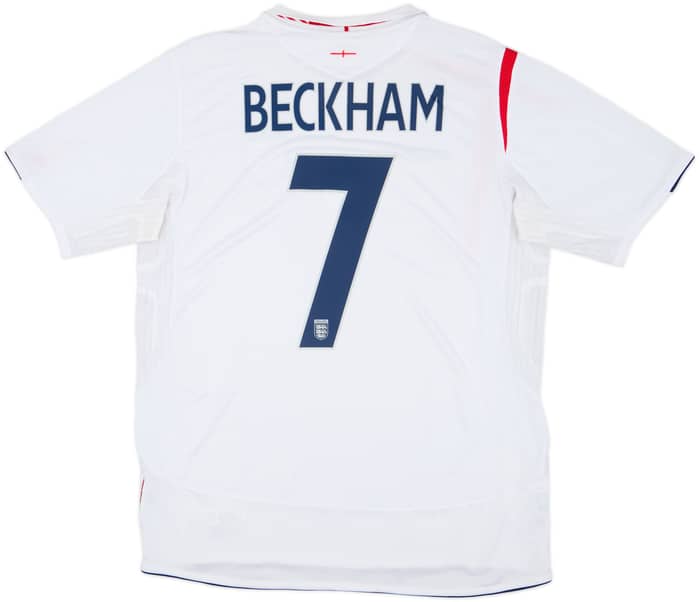 2005-07 England Home Shirt Beckham #7 - 6/10 - (L)