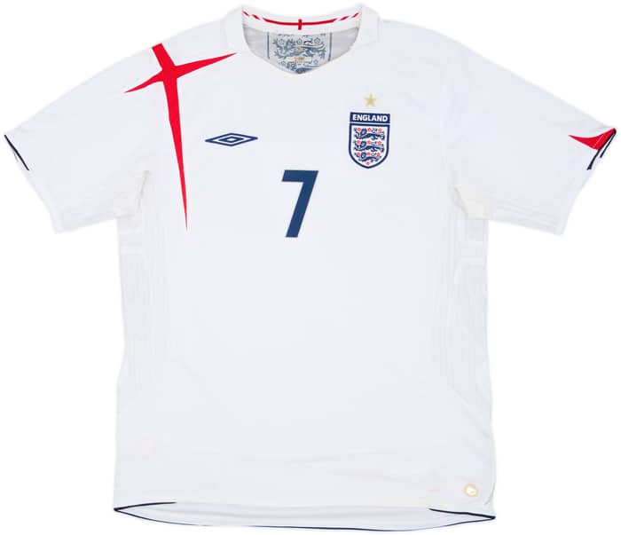 2005-07 England Home Shirt Beckham #7 - 6/10 - (L)