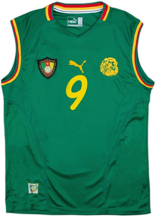 2002 Cameroon Home Vest Shirt Eto'o #9 - 7/10 - (L)