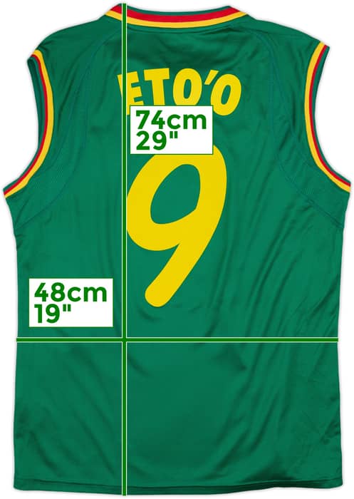 2002 Cameroon Home Vest Shirt Eto'o #9 - 7/10 - (L)