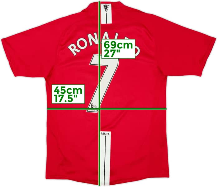 2007-09 Manchester United Home Shirt Ronaldo #7 - 7/10 - (S)