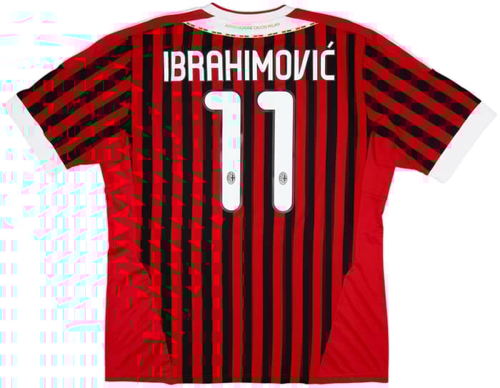 2011-12 AC Milan Home Shirt Ibrahimovic #11 - 8/10 - (XL)