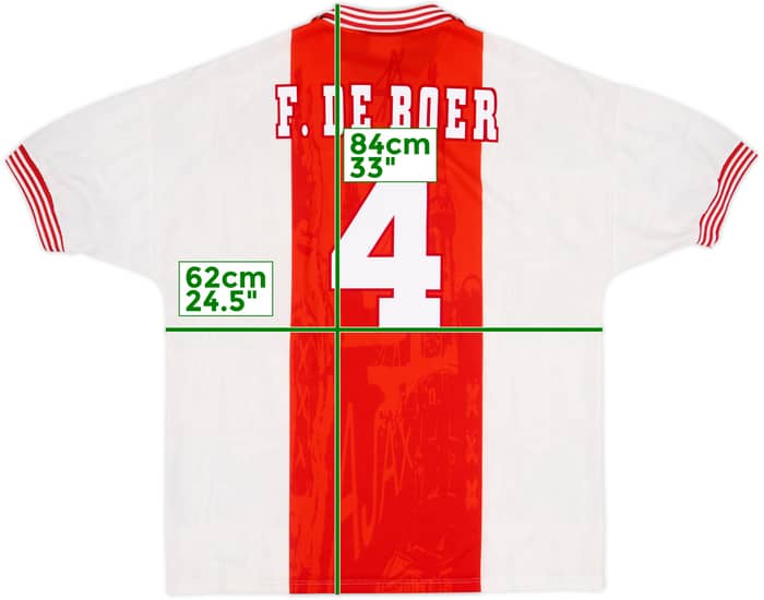 1996-97 Ajax Home Shirt F.De Boer #4 - 7/10 - (XL)