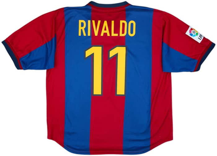 1998-00 Barcelona Home Shirt Rivaldo #11 - 8/10 - (XL)