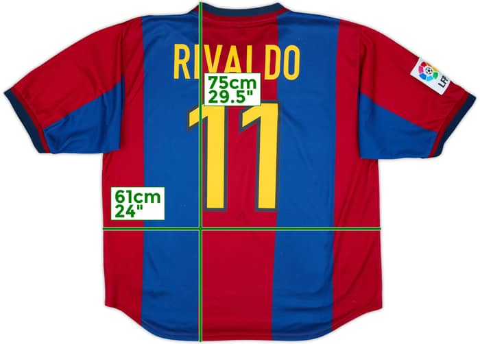 1998-00 Barcelona Home Shirt Rivaldo #11 - 8/10 - (XL)