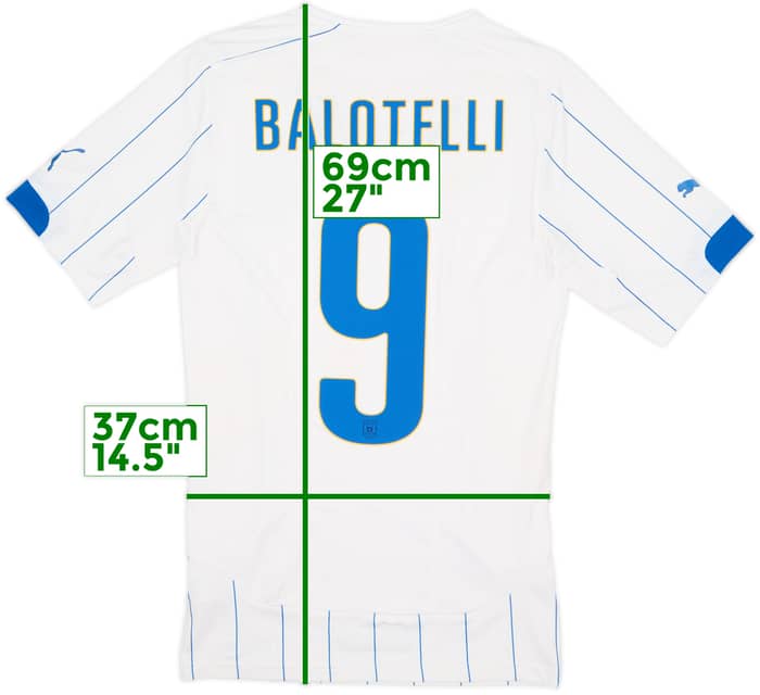 2014-15 Italy Authentic Away Shirt Balotelli #9 - 8/10 - (M)