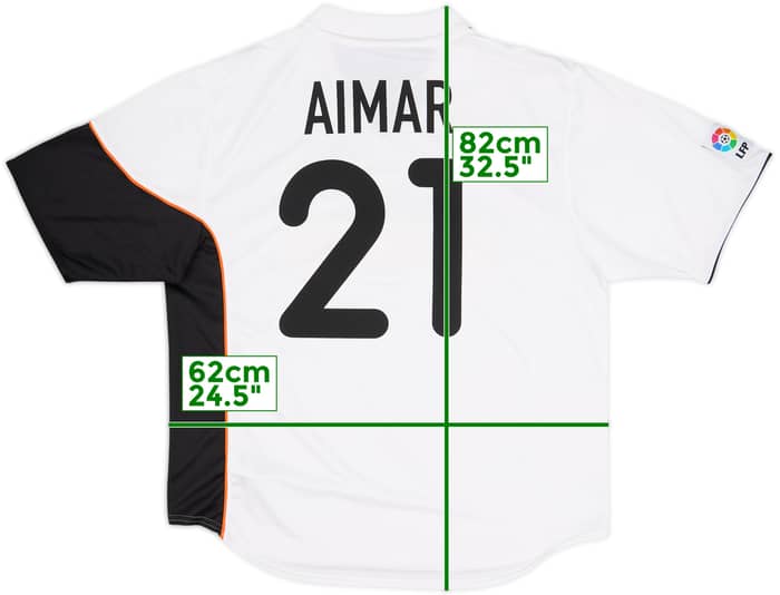 2001-02 Valencia Home Shirt Aimar #21 - 8/10 - (XL)