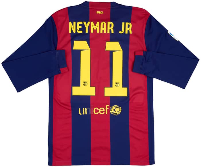 2014-15 Barcelona Home L/S Shirt Neymar Jr #11 - 5/10 - (M)