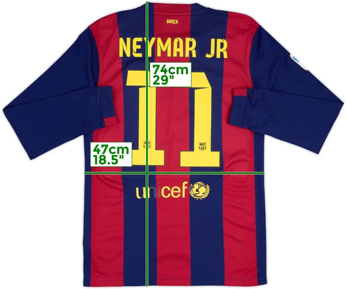 2014-15 Barcelona Home L/S Shirt Neymar Jr #11 - 5/10 - (M)