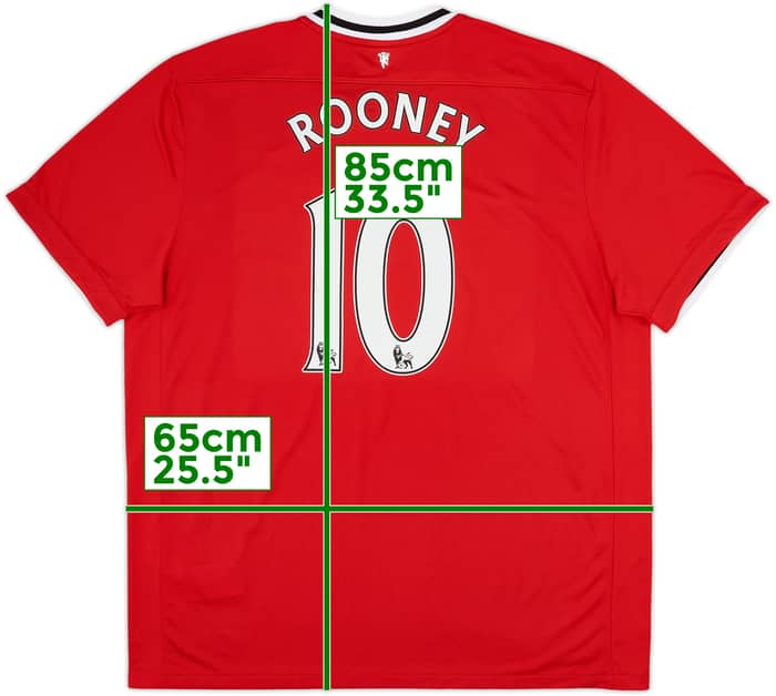 2011-12 Manchester United Home Shirt Rooney #10 - 9/10 - (XXL)