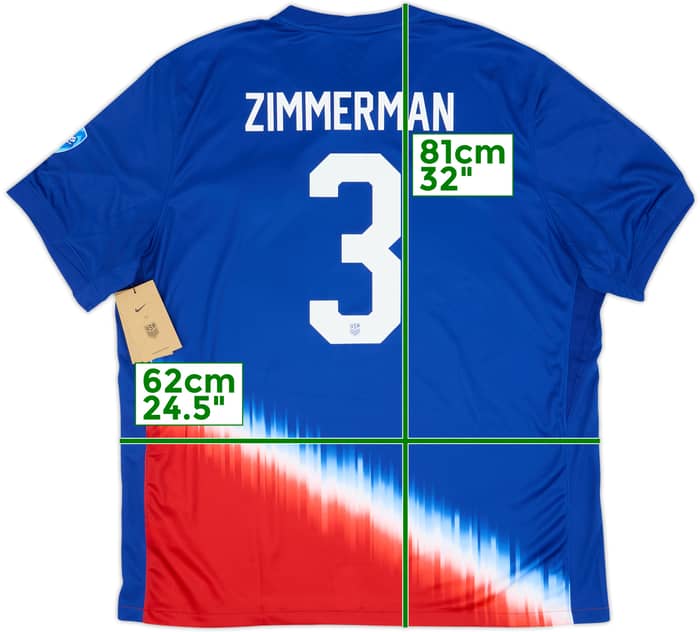 2024-25 USA Away Shirt Zimmerman #3 (XXL)