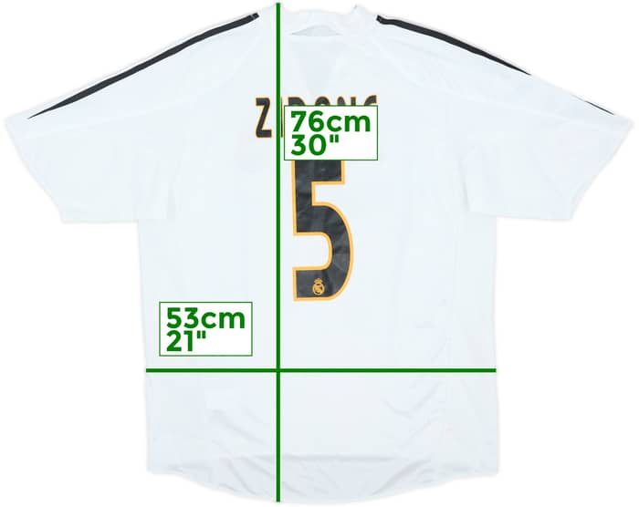 2004-05 Real Madrid Home Shirt Zidane #5 - 6/10 - (M)