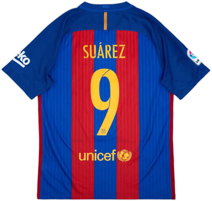 2016-17 Barcelona Home Shirt Suarez #9 - 10/10 - (M)