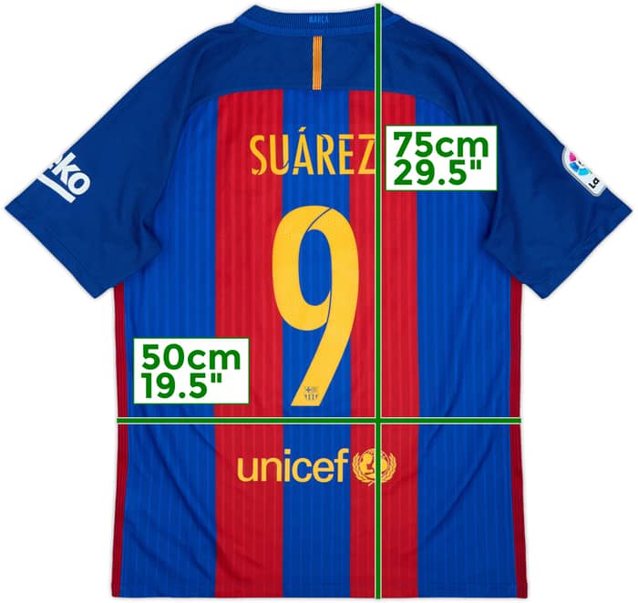 2016-17 Barcelona Home Shirt Suarez #9 - 10/10 - (M)