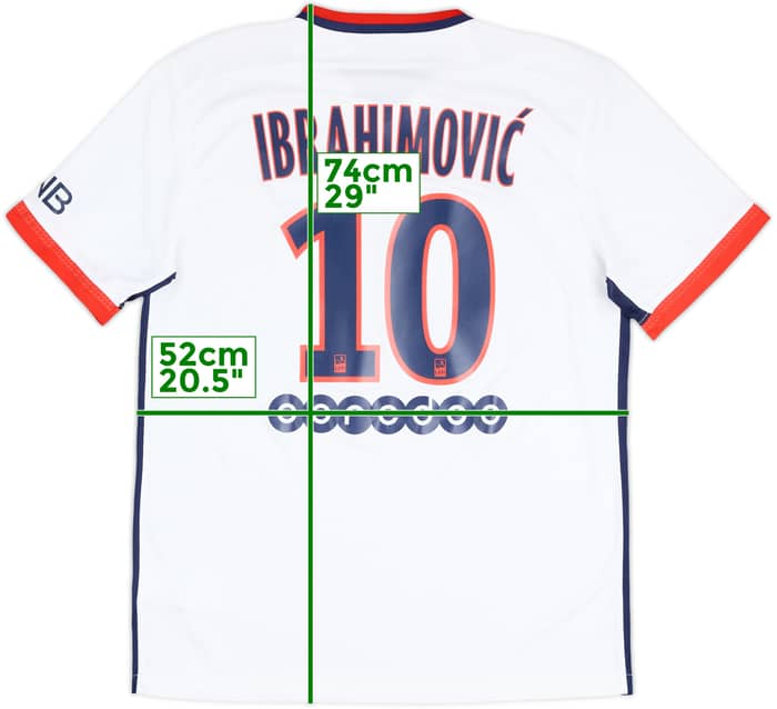 2015-16 Paris Saint-Germain Away Shirt Ibrahimovic #10 - 7/10 - (L)