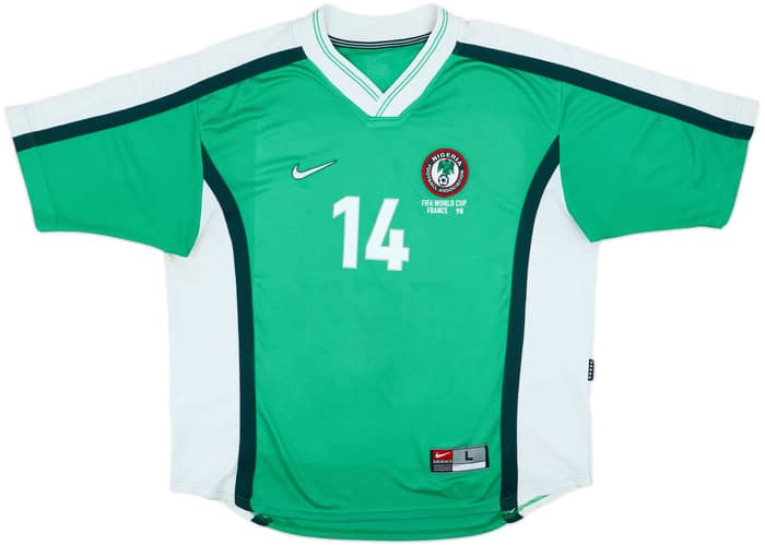 1998-00 Nigeria Home Shirt Amokachi #14 - 5/10 - (L)
