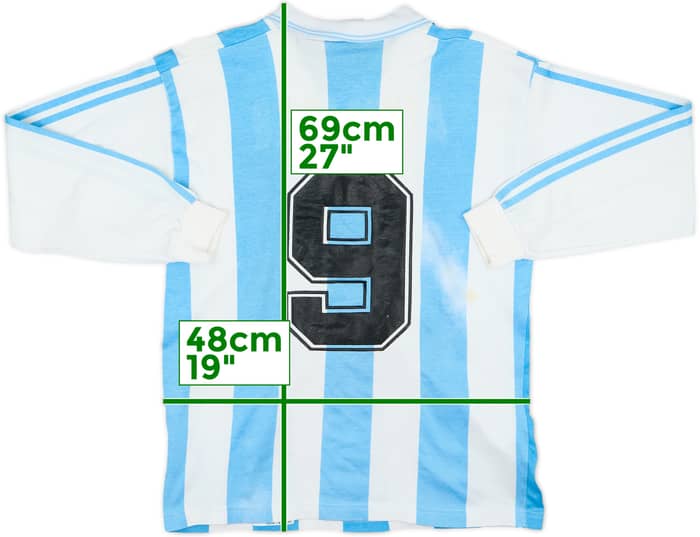 1994 Argentina Home L/S Shirt #9 - 5/10 - (M)