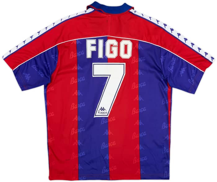 1992-95 Barcelona Signed Home Shirt Figo #7 - 5/10 - (S)