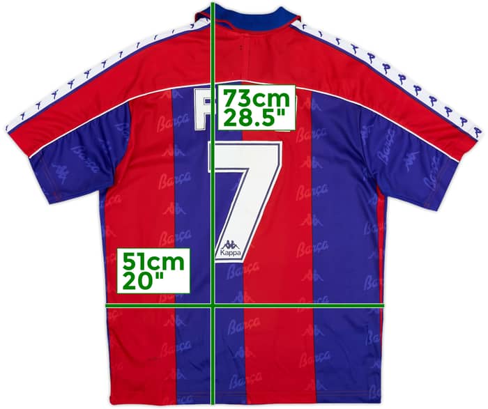 1992-95 Barcelona Signed Home Shirt Figo #7 - 5/10 - (S)