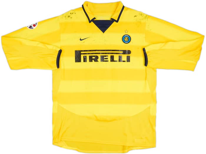 2003-04 Inter Milan Match Issue Away L/S Shirt Farinos #14