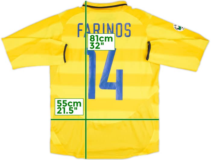 2003-04 Inter Milan Match Issue Away L/S Shirt Farinos #14