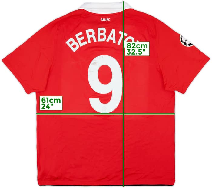 2010-11 Manchester United Home Shirt Berbatov #9 - 5/10 - (XL)