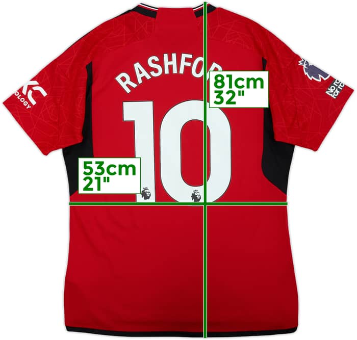 2023-24 Manchester United Home Shirt Rashford #10 - 8/10 - (L)