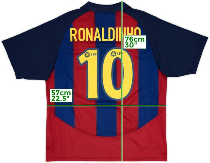 2003-04 Barcelona Basic Home Shirt Ronaldinho #10 - 6/10 - (L)
