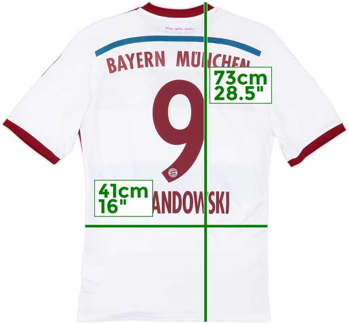 2014-15 Bayern Munich Away Shirt Lewandowski #9 - 6/10 - (S)