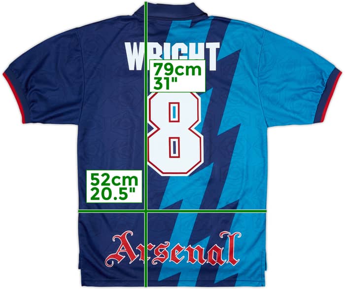 1995-96 Arsenal Away Shirt Wright #8 - 8/10 - (M)