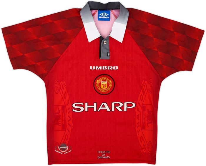 1996-98 Manchester United Home Shirt Beckham #10 - 8/10 - (Y)