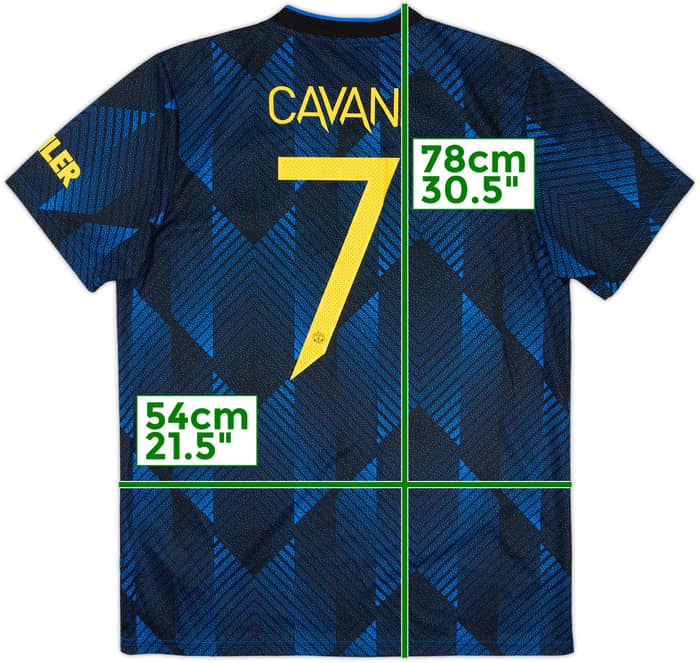 2021-22 Manchester United Third Shirt Cavani #7 - 8/10 - (L)