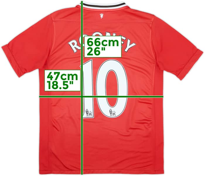 2011-12 Manchester United Home Shirt Rooney #10 - 6/10 - (XL.Boys)