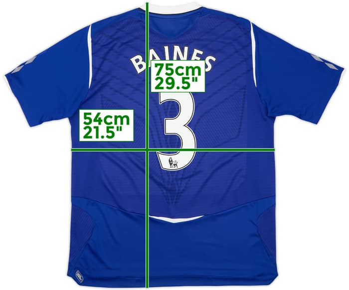 2007-08 Everton Home Shirt Baines #3 - 6/10 - (L)