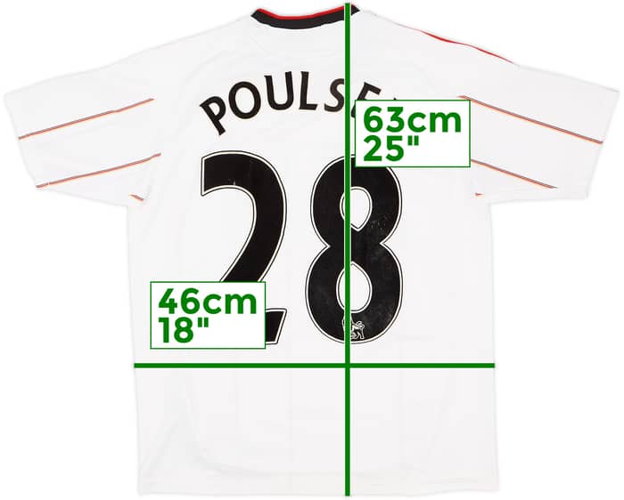 2010-11 Liverpool Away Shirt Poulsen #28 - 6/10 - (L.Boys)