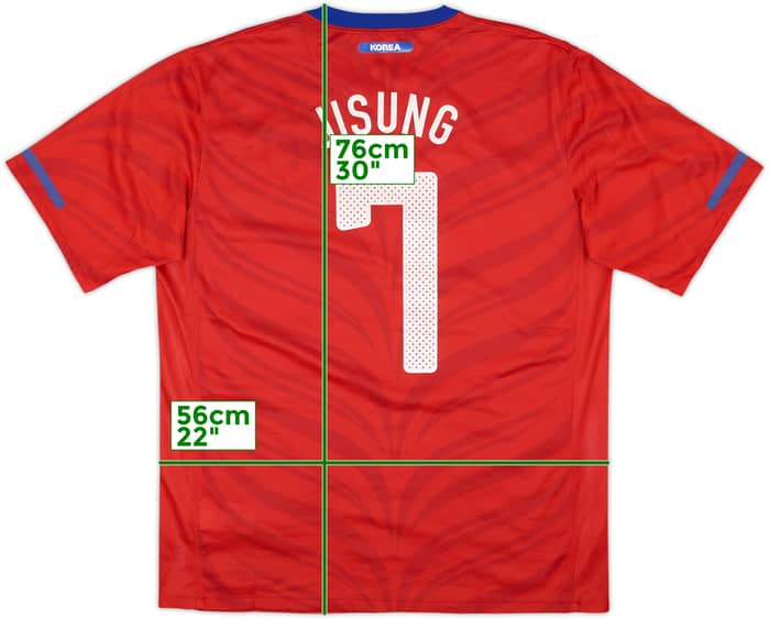 2010-12 South Korea Home Shirt Jisung #7 - 5/10 - (XXL)