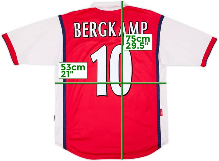 1999-00 Arsenal Home Shirt Bergkamp #10 - 6/10 - (L)