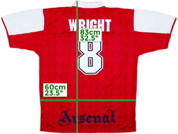 1994-96 Arsenal Home Shirt Wright #8 - 9/10 - (XL)