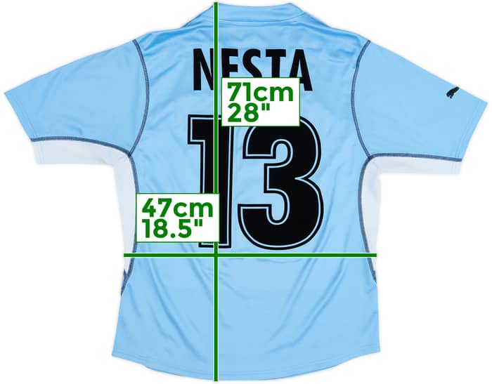2001-02 Lazio Home Shirt Nesta #13 - 6/10 - (S)