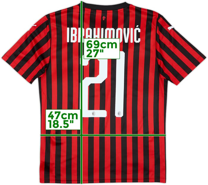 2019-20 AC Milan Home Shirt Ibrahinovic #21 - 8/10 - (S)