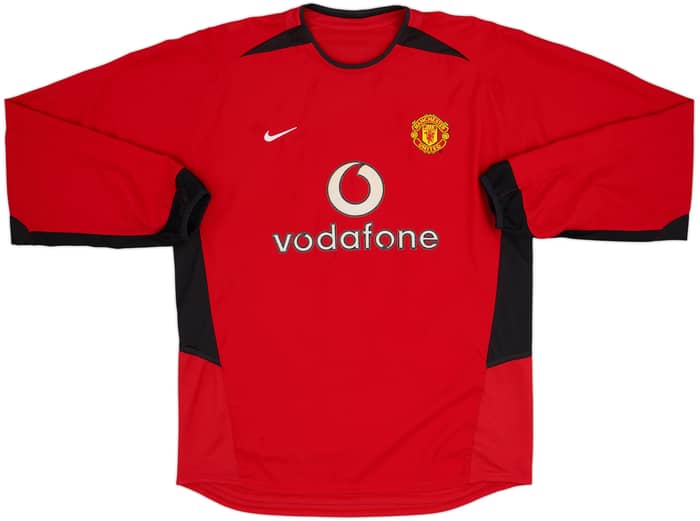 2002-04 Manchester United Local L/S Camiseta Beckham #7 - 8/10 - (L)