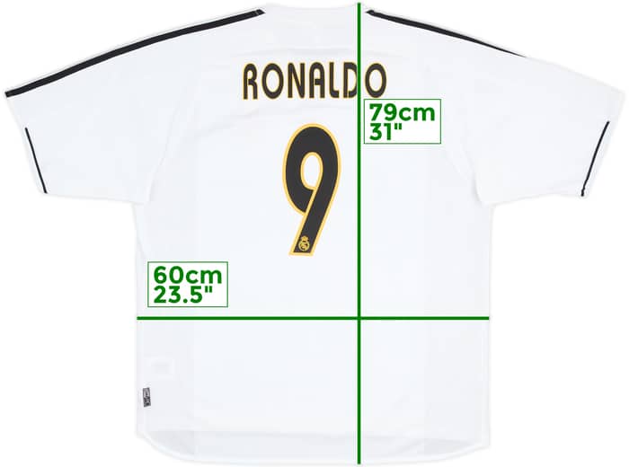 2003-04 Real Madrid Home Shirt Ronaldo #9 - 8/10 - (XL)