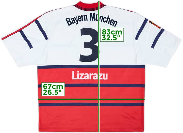 1998-00 Bayern Munich Away Shirt Lizarazu #3 - 8/10 - (XXL)