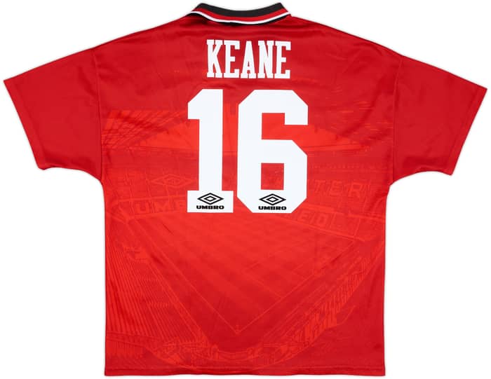 1994-96 Manchester United Home Shirt Keane #16 - 8/10 - (L)
