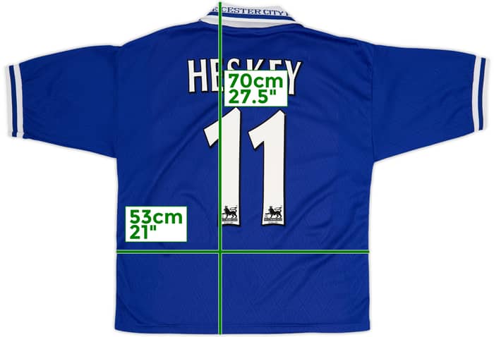 1996-98 Leicester Home Shirt Heskey #11 - 8/10 - (M)